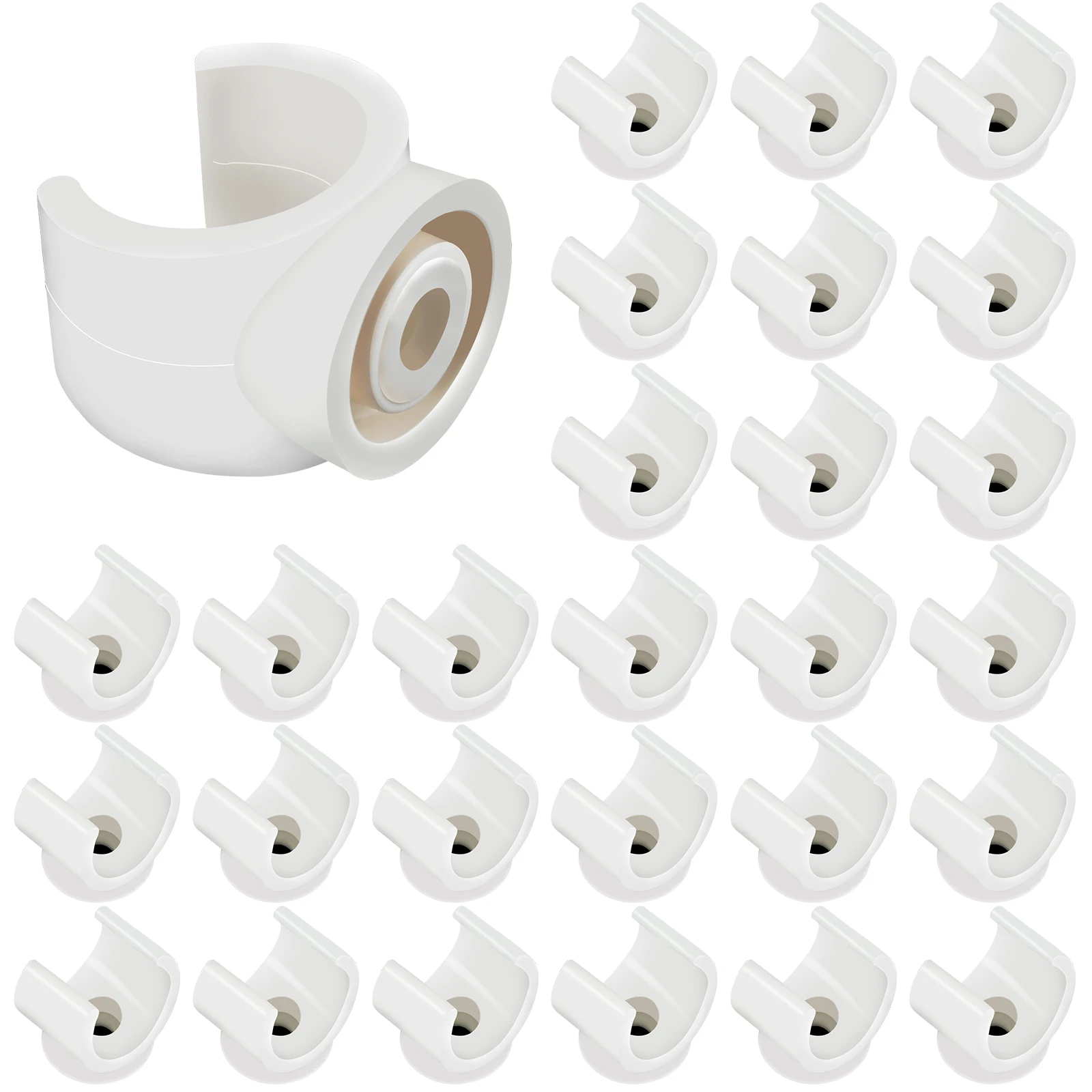 100Pcs 3/4 Inch Pipe Clips, Sturdy Plastic Pipe Hangers Clamps U Type Rust Proof Water Pipe Holder Clamps for Fixing Pipes Hoses