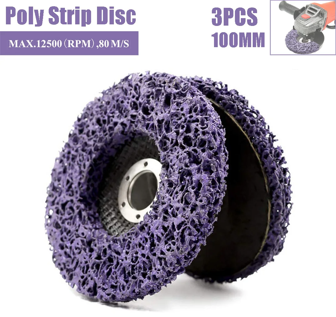 

3pcs 100mm Coral Disc Poly Disc Grinder Disc 4 Inch Grinding Wheel for Angle Grinder Metal Rust Removal Paint Cleaning