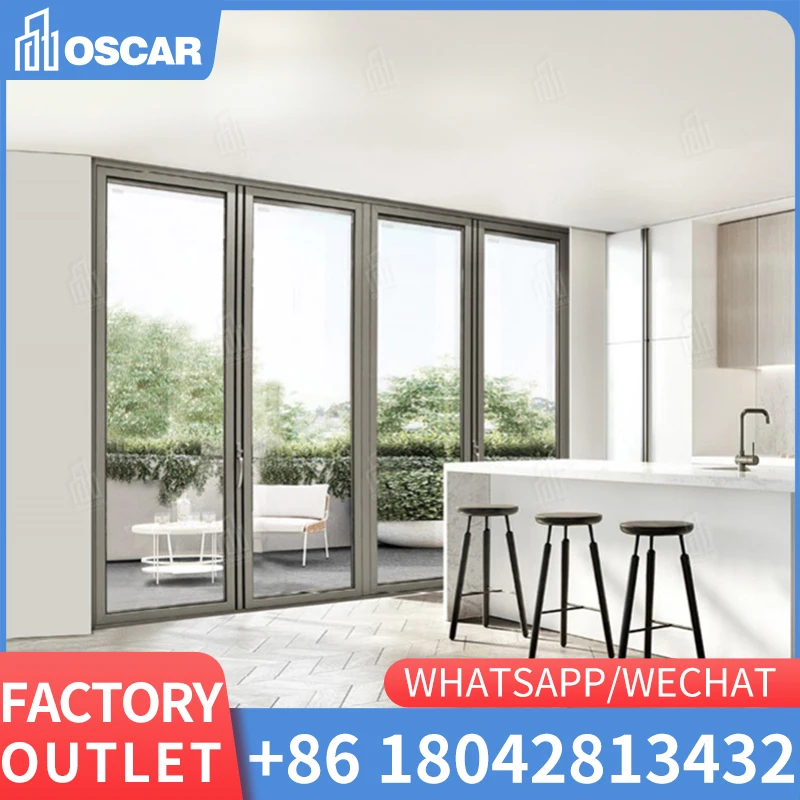 AS 2047 Australia standard good price folding glass doors patio aluminium exterior bi folding door