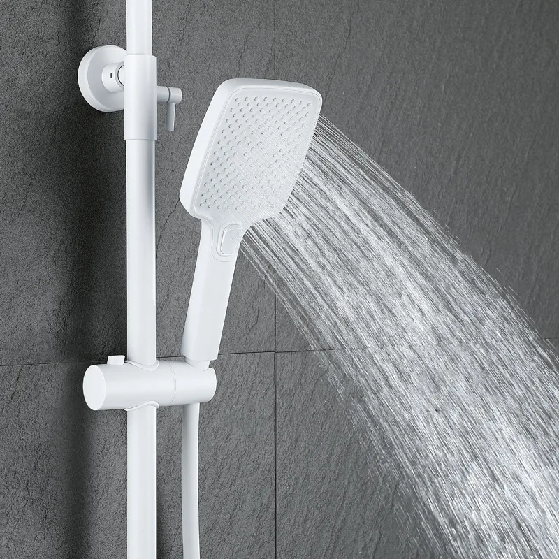 مجموعة دش مضغوطة بيضاء متعددة الوظائف، للاستخدام المنزلي ذو التدفق الكبير، شاشة رقمية ذكية للفندق #4