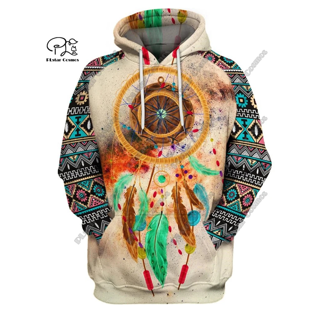 

3D Printing New Aboriginal Collection Tribal Dreamcatcher Feather Art Unisex Clothing Casual Hoodie/Sweatshirt/Zip/T-Shirt Y-6