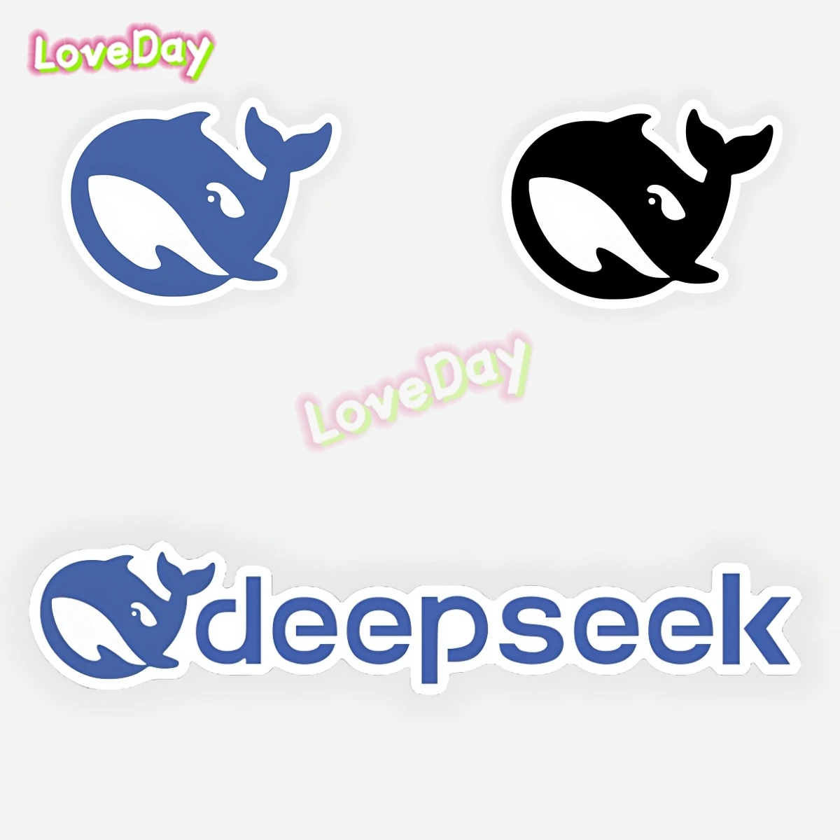 

Blue Whale Deepseek Car Sticker AI Artificial Intelligence Logo Sticker Vinyl Auto Window Glass Computer Decals Wall Stickers