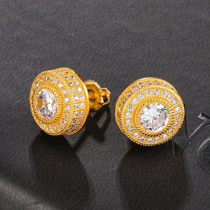 Letdiffery Round Zircon Stone Stud Earrings for Women Minimalist Earrings Accessories Fashion Jewelry