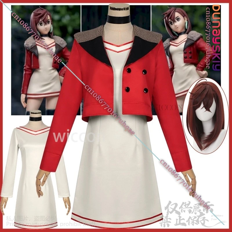 Anime DAN DA DAN Cosplay Ayase Momo Costume Winter Coat Dress Lolita Wigs For Halloween Christmas Girls Woman Cos Customized