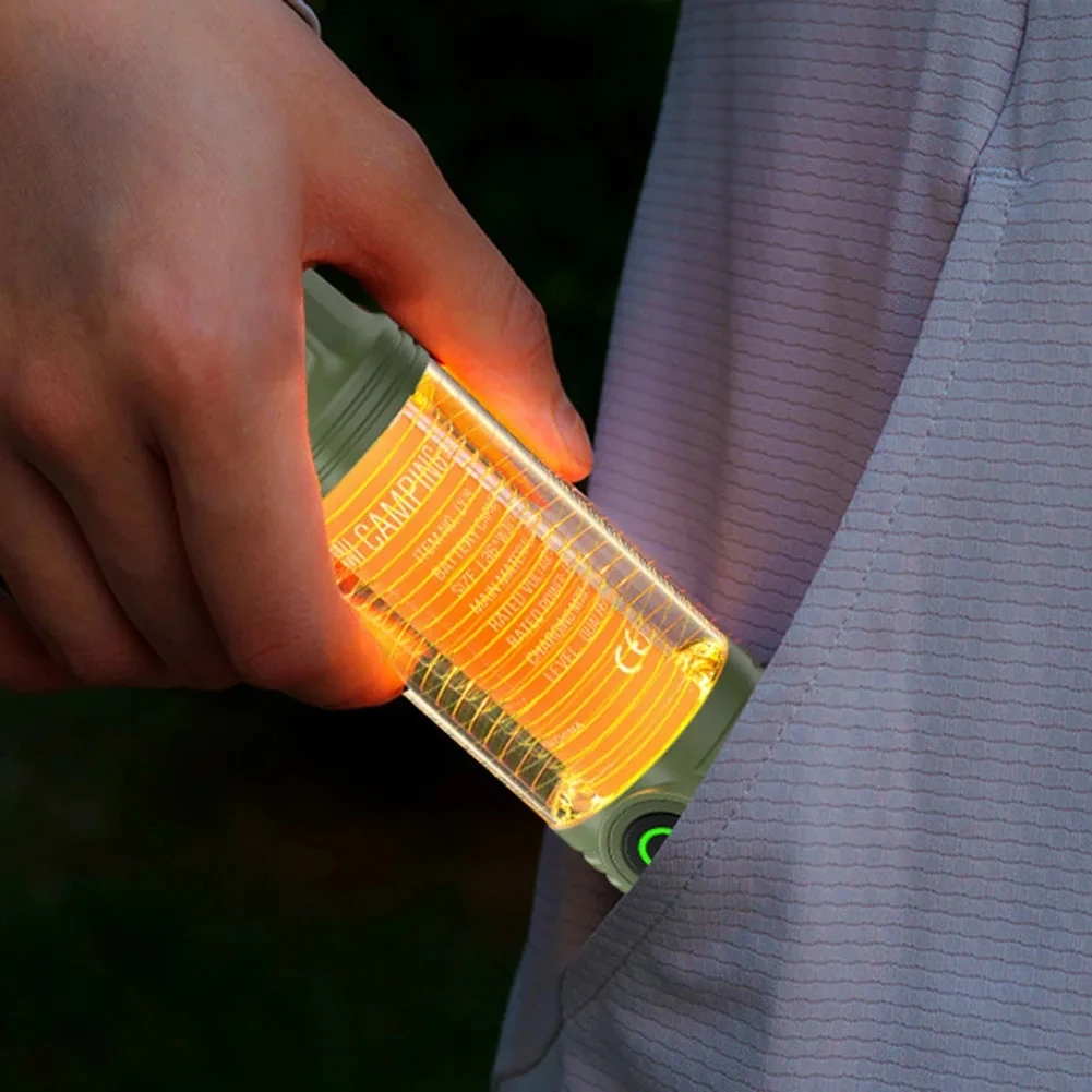 Luce da campeggio retrò a LED Tipo-C Torcia di emergenza con ricarica Illuminazione esterna Lampada a sospensione per atmosfera da campo