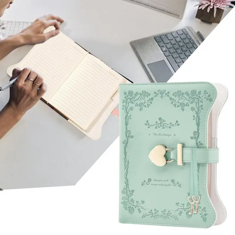 Diary With Lock B6 PU Leather Personal Notebook With Lock And Key 360 Pages Refillable Notebook For Women Girls Personal