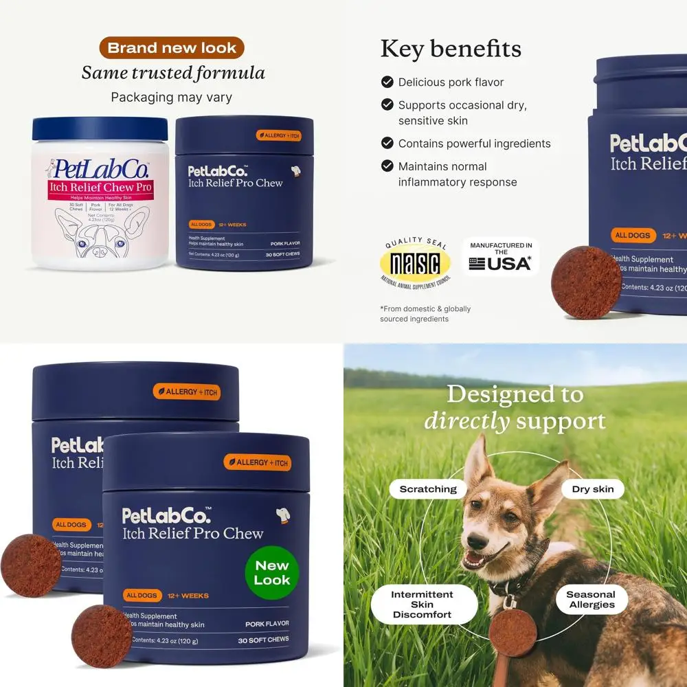 

Dog Allergy Relief Chews - 3 Count, Rich in Omega-Fatty Acids, Supports Skin Health and Seasonal Allergy Symptoms