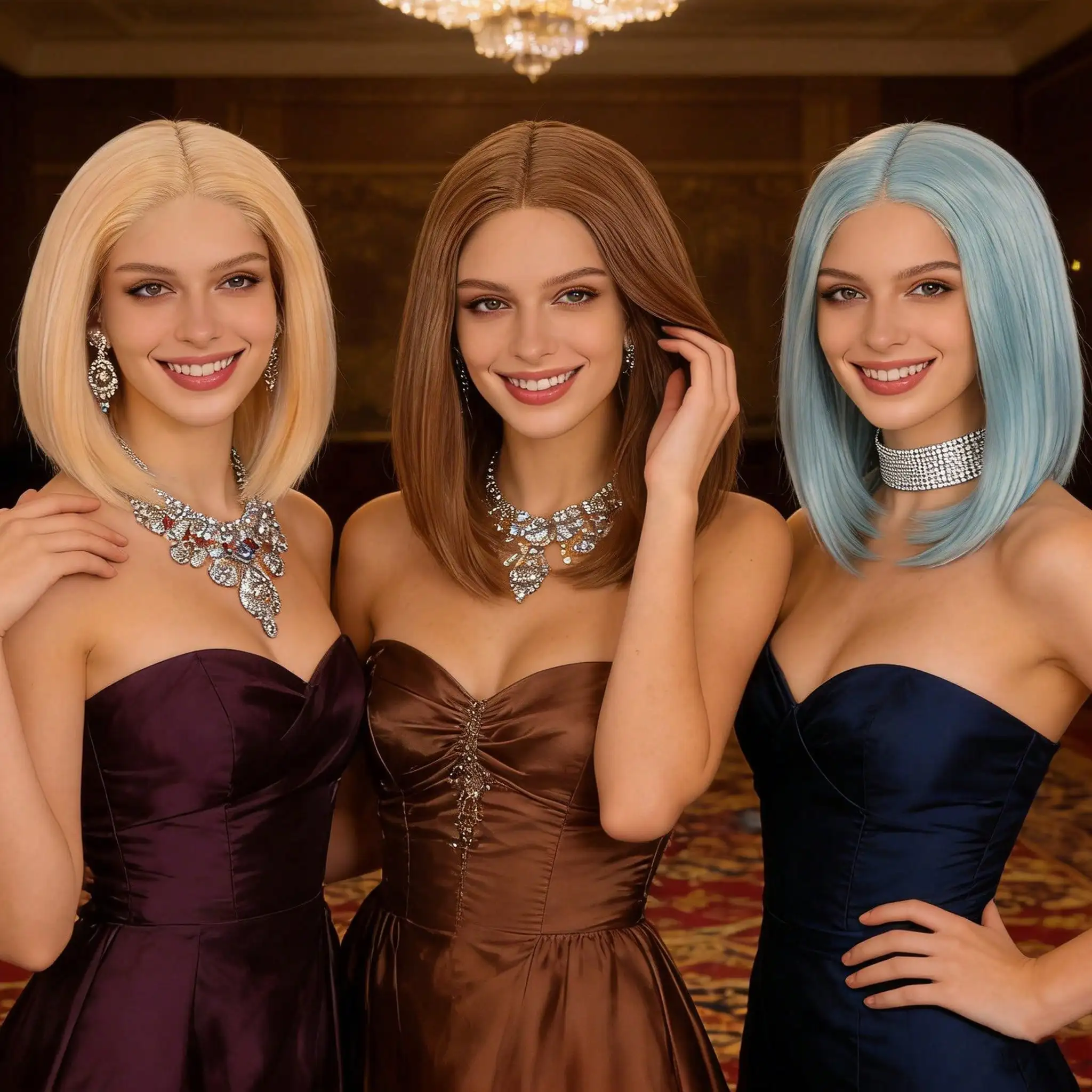 

Short Bob Lace Front Wigs for Women 13x4x1HD Transparent Lace Frontal Wig, Synthetic Hair Heat Resistant Fiber Wigs