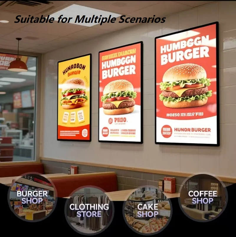 Ultra Thin LED Advertising Light Box A2 A3 A4 Tempered Glass Design Easy Quick Poster Change fnge for Shops Restaurants theater - view 5