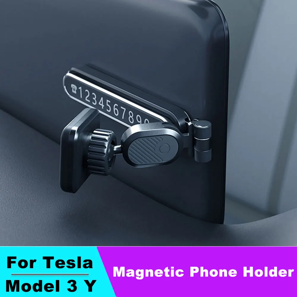 

Hidden Magnetic Car Phone Holder Mobile Stand Cellphone Support for Tesla Model 3 Y Cell Phone Mount Magsafe Charging Bracket