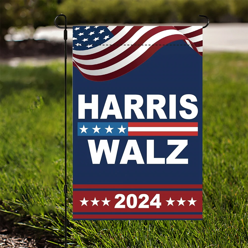 Weather Resistant Kamala Harris 2024 Flag Patriotic Double Sided Garden Decor for Yard or Balcony