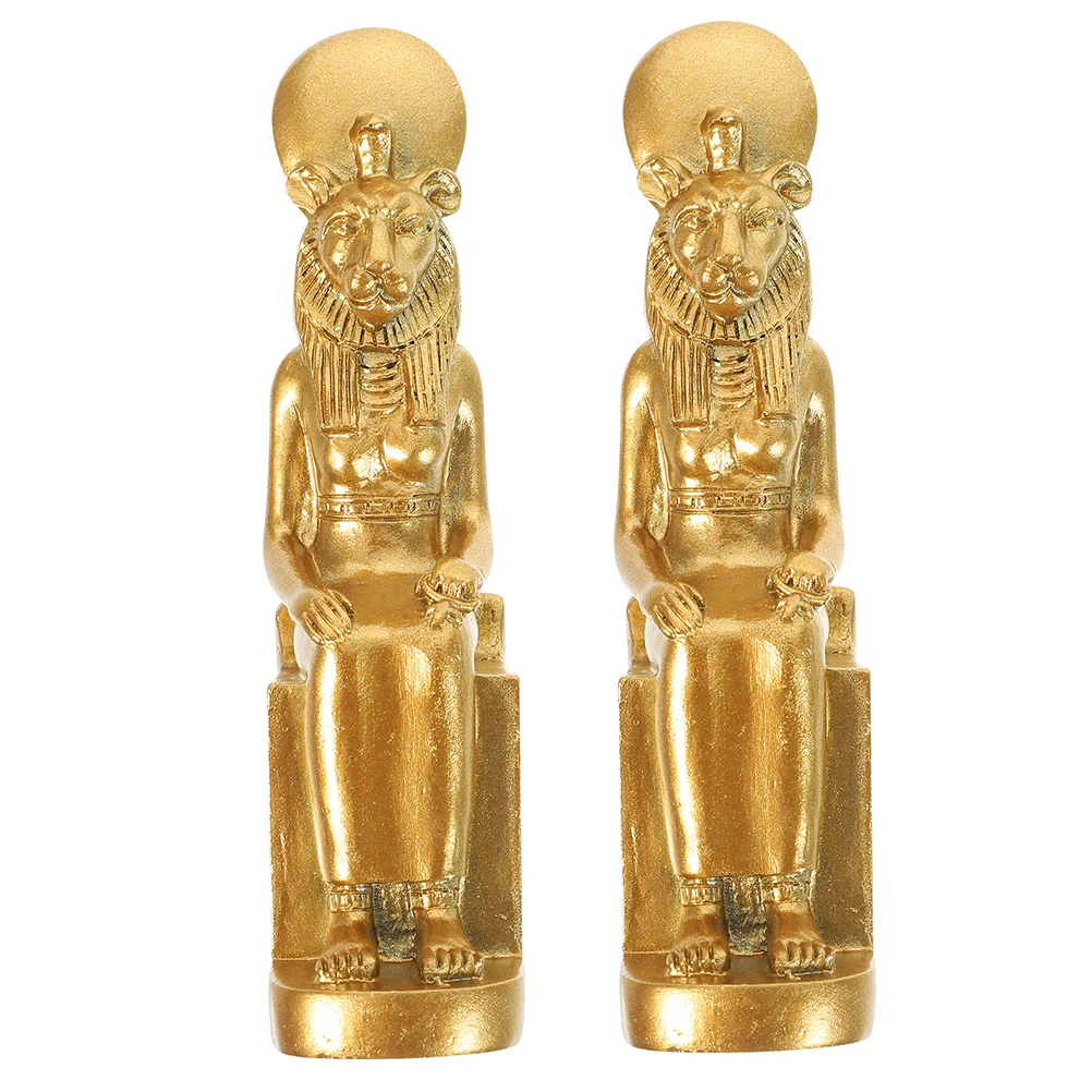 

2pcs Statues Statue Lifelike Resin Craft Ancient Ancient Egyptian Decor Egyptian Home Office Decor Item