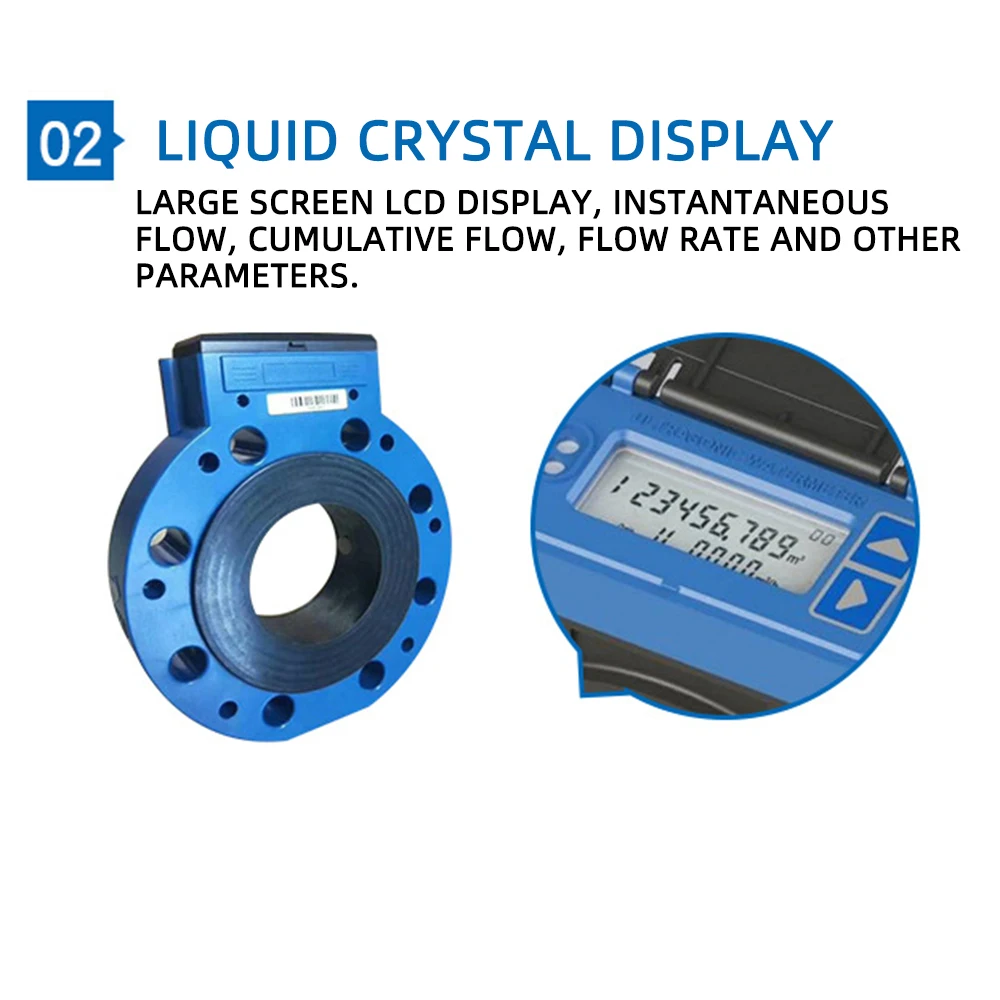 مقياس التدفق بالموجات فوق الصوتية DN50 DN65 DN80 DN100 مقياس تدفق الري الزراعي RS485 Modbus مقياس المياه بالموجات فوق الصوتية الذي يعمل بالبطارية #4