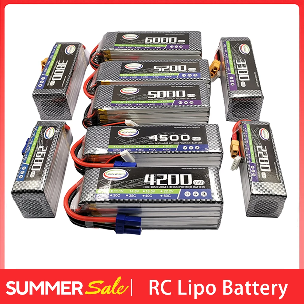 5S RC Lipo Battery 18.5V 3300mah 3500mah 4200mah 5000mah 5200mah 6000mah 25C 35C Lipo Batteries for RC Car Truck Helicopter Boat