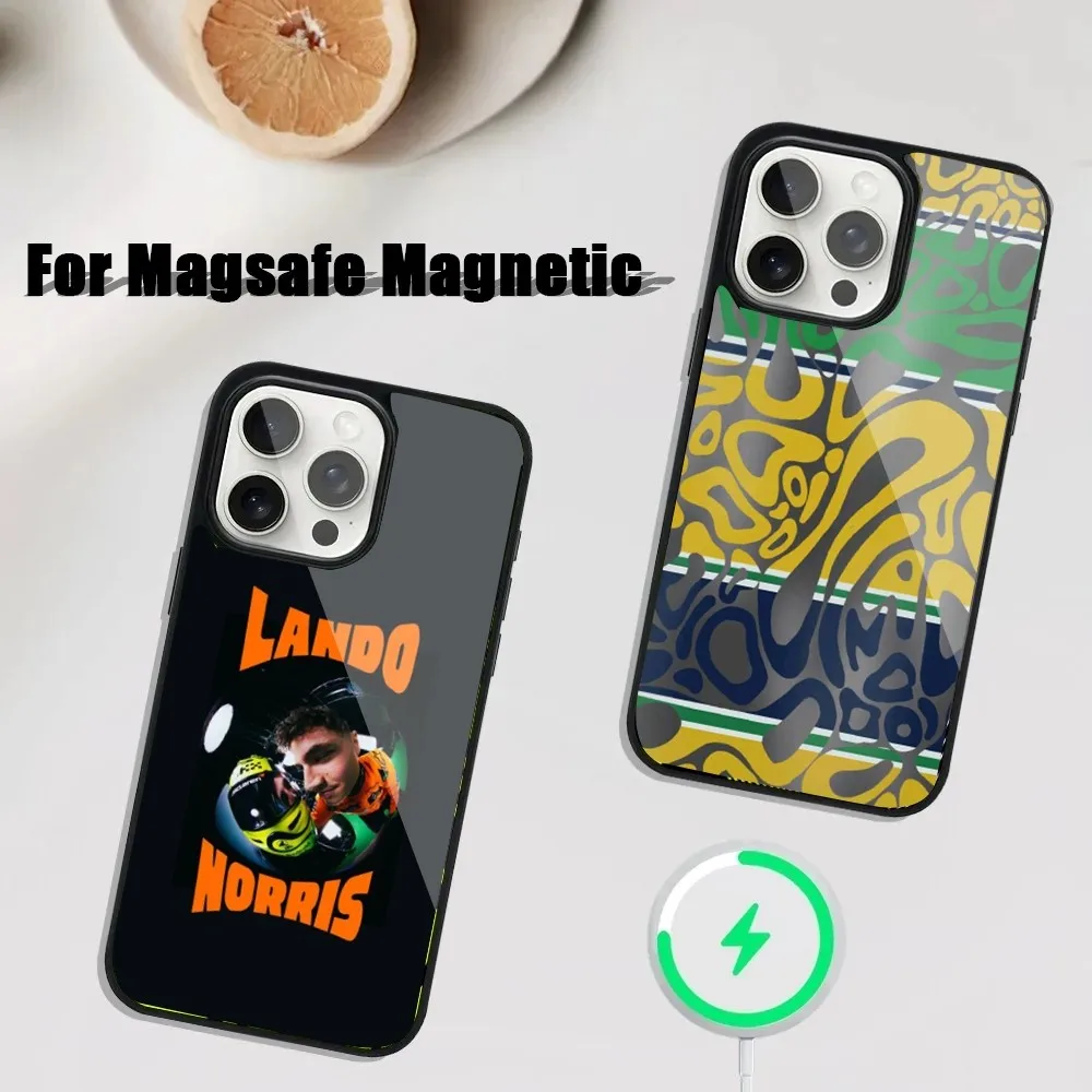 F1 4 L-Lando N-Norris Phone Case For iPhone 16,15,14,13,12,11,Plus,Pro,Max Mini Magsafe Magnetic Wireless Charging