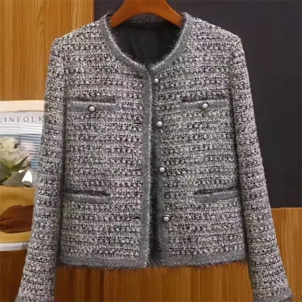 

Новая шерстяная куртка на весну-осень для женщин: модное шерстяное пальто, свободное элегантное пальто с длинными рукавами, женская верхняя одежда