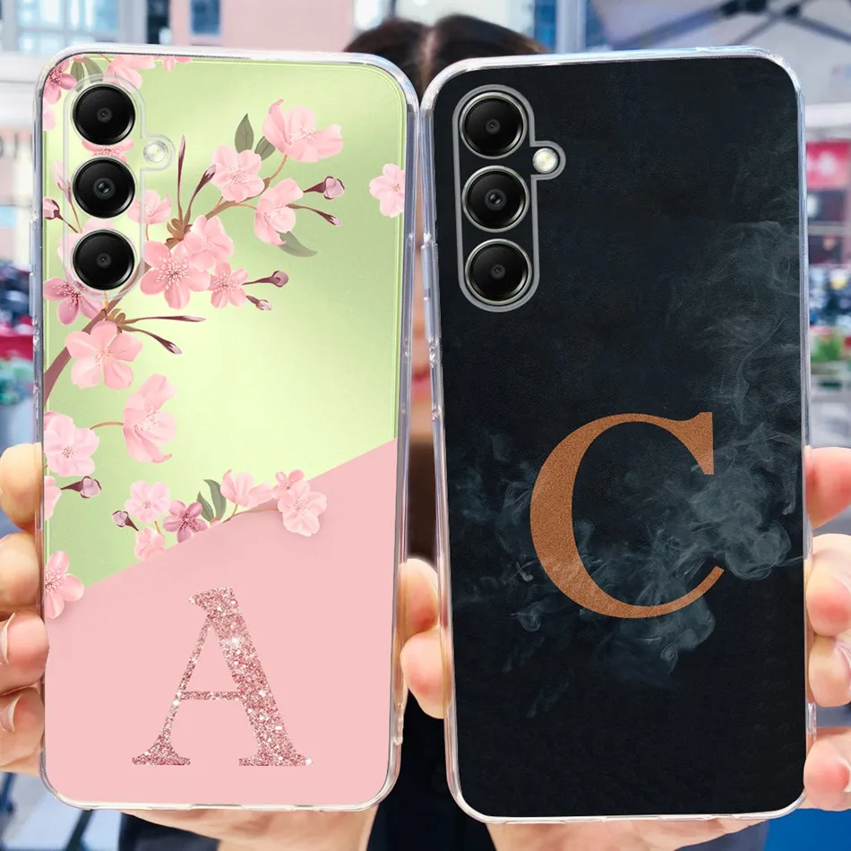 Fashion Initial Letter Phone Case For Samsung Galaxy A05s Soft Silicone TPU Back Cover For Samsung A05S A 05S 4G SM-A057F