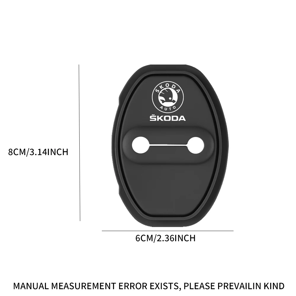 4Pcs Silicone Car Door Lock cover Protective Buckle Cover Sticker For Skoda S Kodiaq Fabia Kamiq Karoq Octavia A5 A7 Rapid Scala