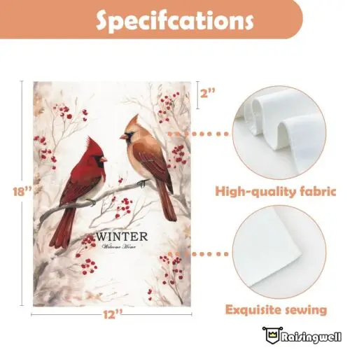 Winter Cardinal Garden Flag 12 x 18 Winter Garden Flags Vertical Double Sided... CP LLP LLX uui