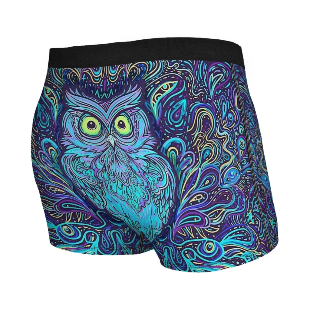 Mystical Night Owl Men Boxer Briefs Bohemian Breathable Funny Underpants High Quality Print Shorts Gift Idea