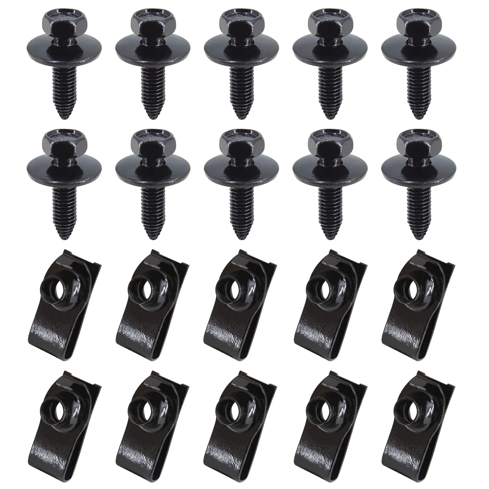 10set M8 Body Bolts U-Nuts Clips for Toyota Pickup Tacoma Tundra Sequoia Truck Engine Cover Undertray Splash Shield Guard Bumper