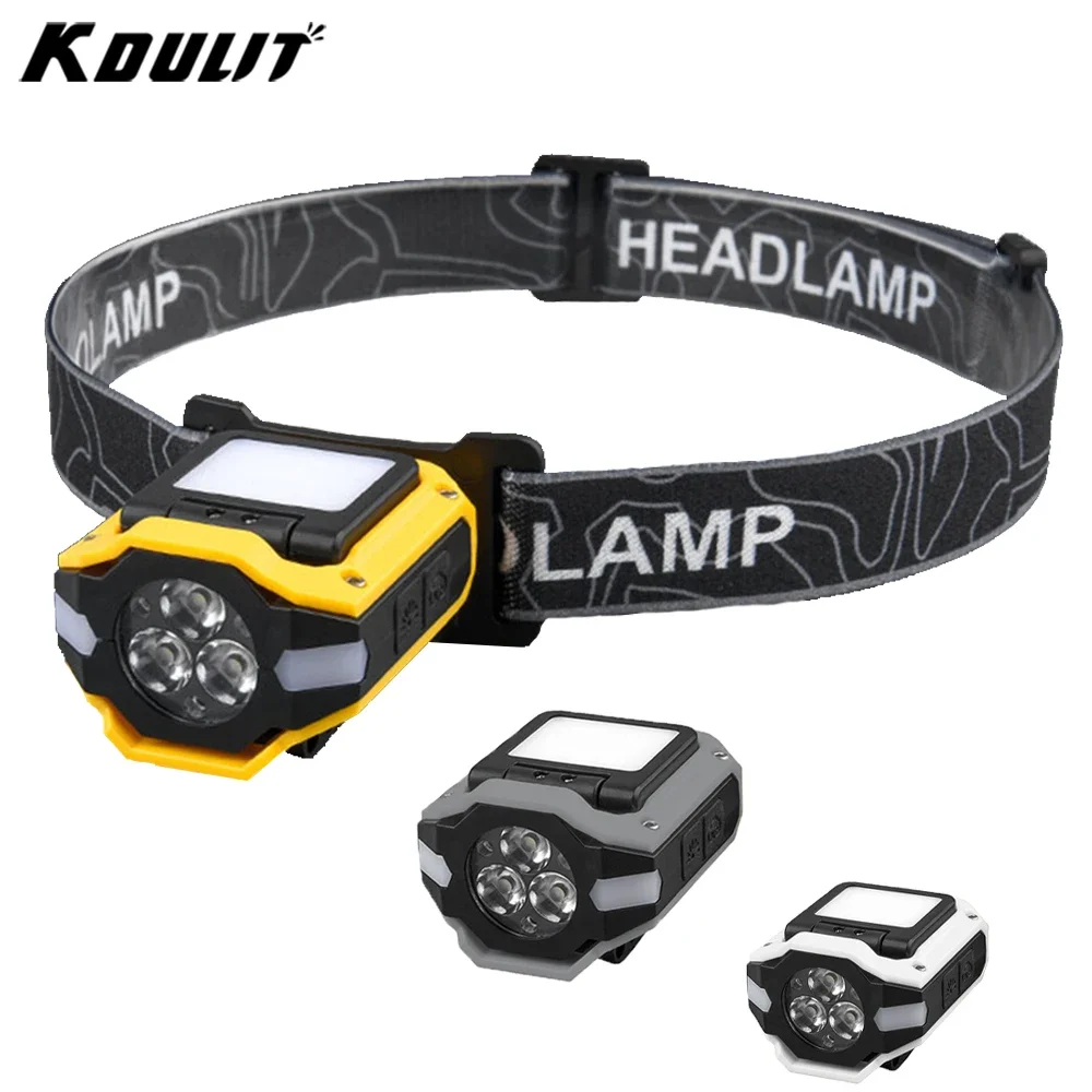 

KDULIT Inductive Headlamp USB Rechargeable Lamp with Digital Power Display 6 Lighting Modes Lantern for Outdoor Camping Fishing