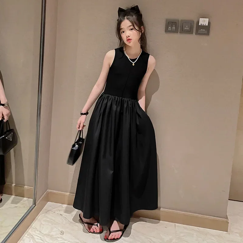 Children Evening Dress Photography Party Black Long Dresses Teens Summer Clothes 10 12 14  years Fall Winter