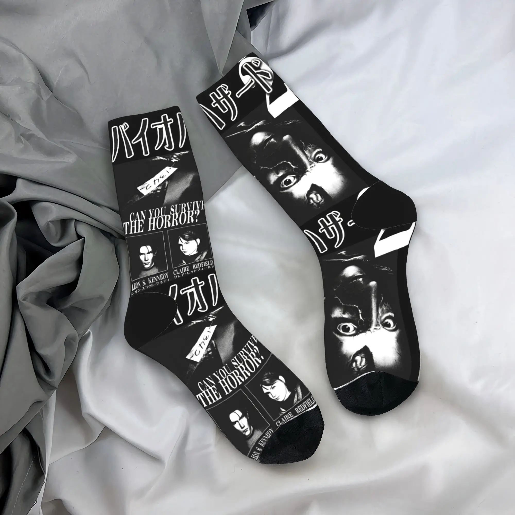 Evil Residents Socks Autumn Game Stockings Gothic Men's Soft Socks Pattern Running Sports Anti Bacterial Socks