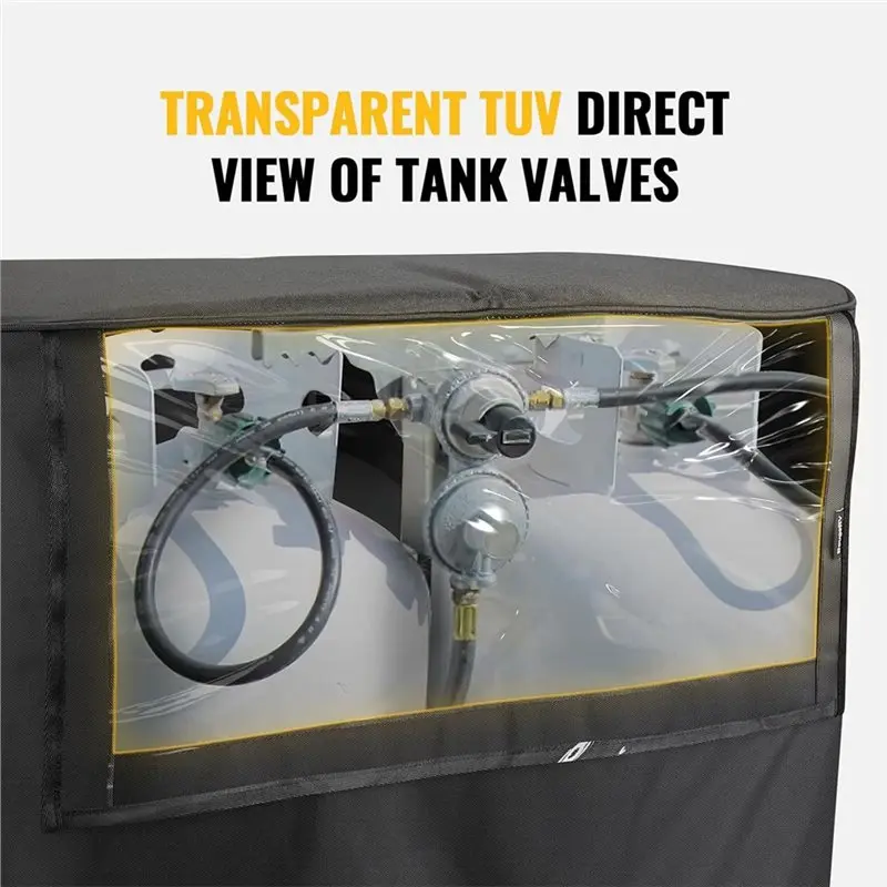 RV Trailer Propane Tank Cover With Visible Valve, Gas Cover Accessories