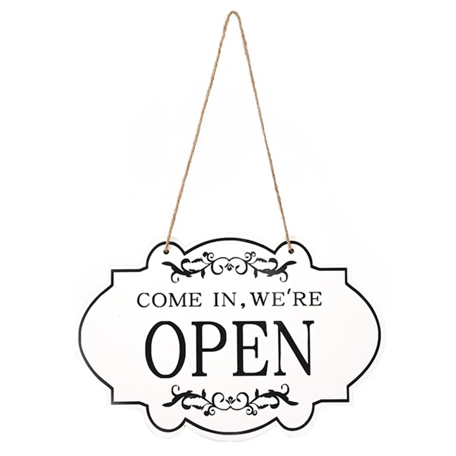 Vintage Style Wooden Shop Door Sign Reversible Open Closed Double Sided Business Plaque for Cafe Bar Storefront