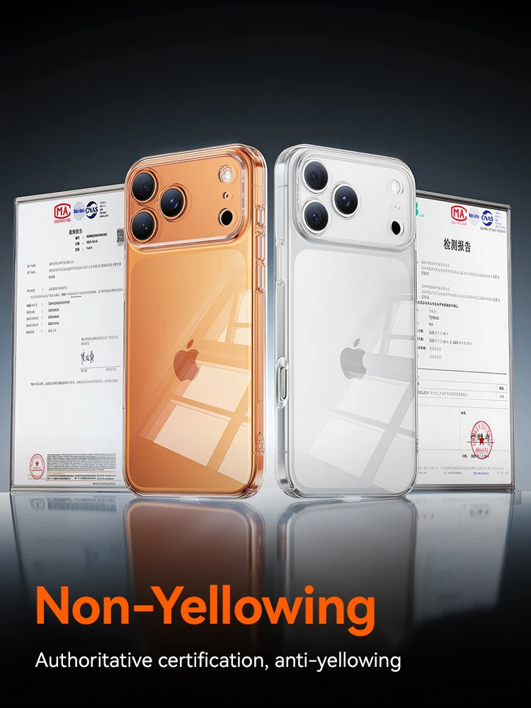 Casing Joyroom untuk iPhone 17 16 Pro Max, Casing Transparan Kristal PC Anti-Kuning Pelindung Lensa untuk iPhone 17 Pro Max