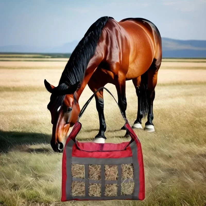Customizable Large Capacity Waterproof Horse Hay Bag Eight Compartments With Removable Strap For Easy Carrying