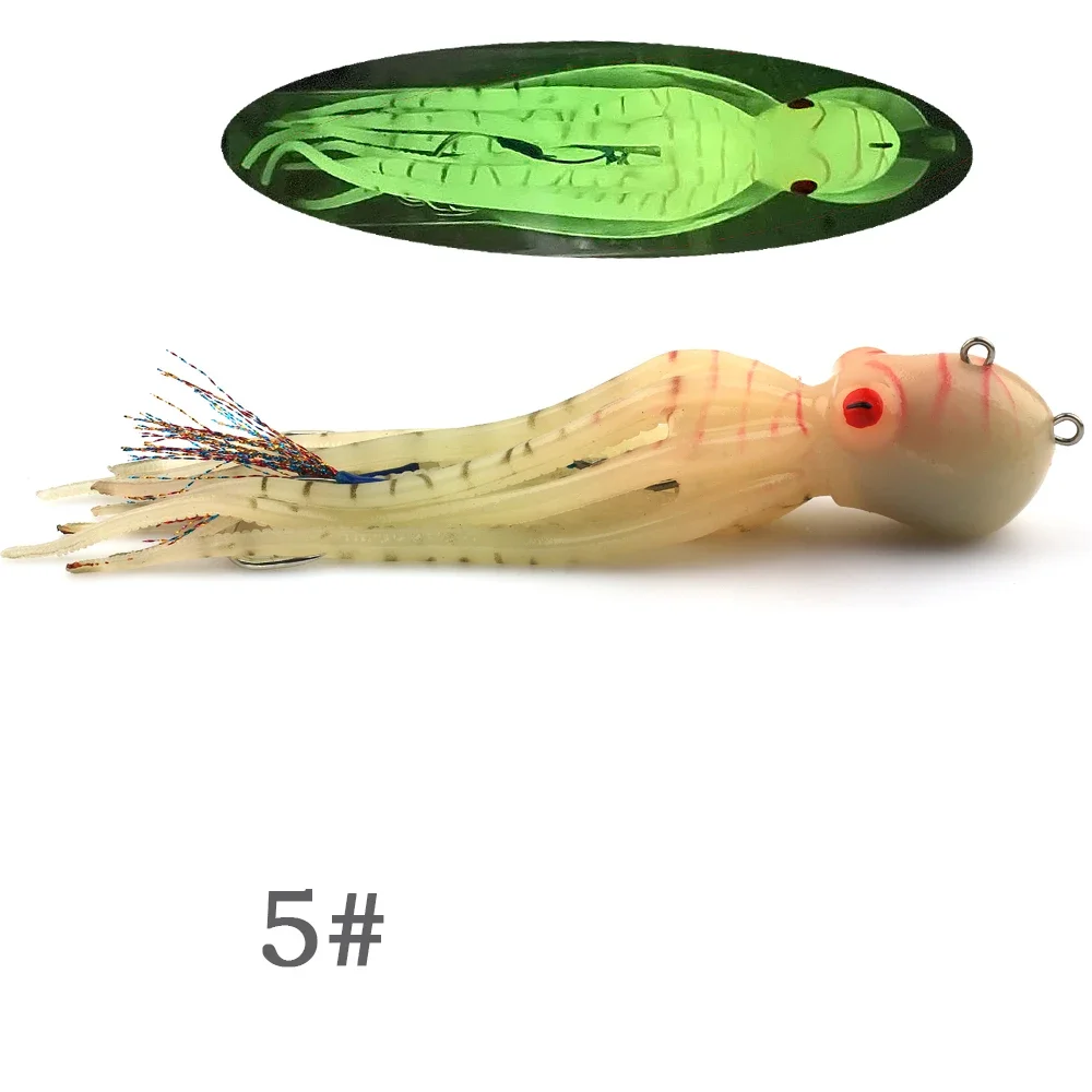 TAKEDO MY14 180G 200G 250G 300G Meer Angeln Octopus Köder Mit Doppel Haken Weichen Köder Troling locken Boot Angeln Für Rockfish 6