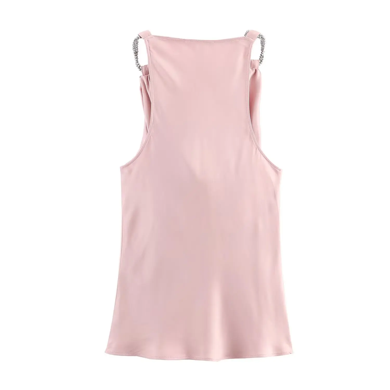 JNLEAOG Damen Faionable Perlen-Seidensatin-Top, vielseitig, Herbst, Neuankömmling, Polyesterfaser-Oberbekleidung, normale Länge