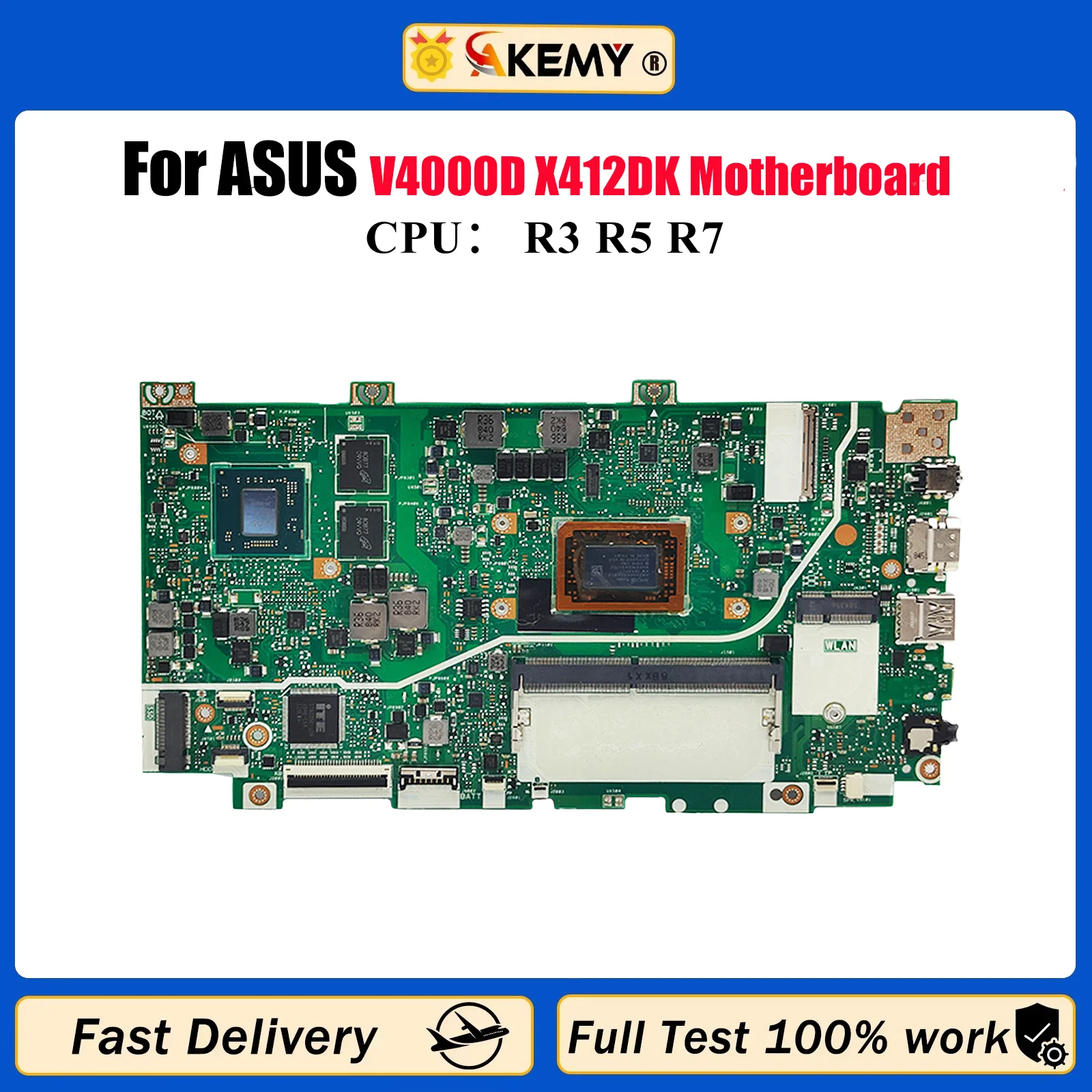 

Материнская плата для ноутбука X412DK ASUS VivoBook X412D V4000d X412DK, материнская плата для ноутбука с процессором R3 R5 R7, 100% тестирование, ОК, быстрая доставка