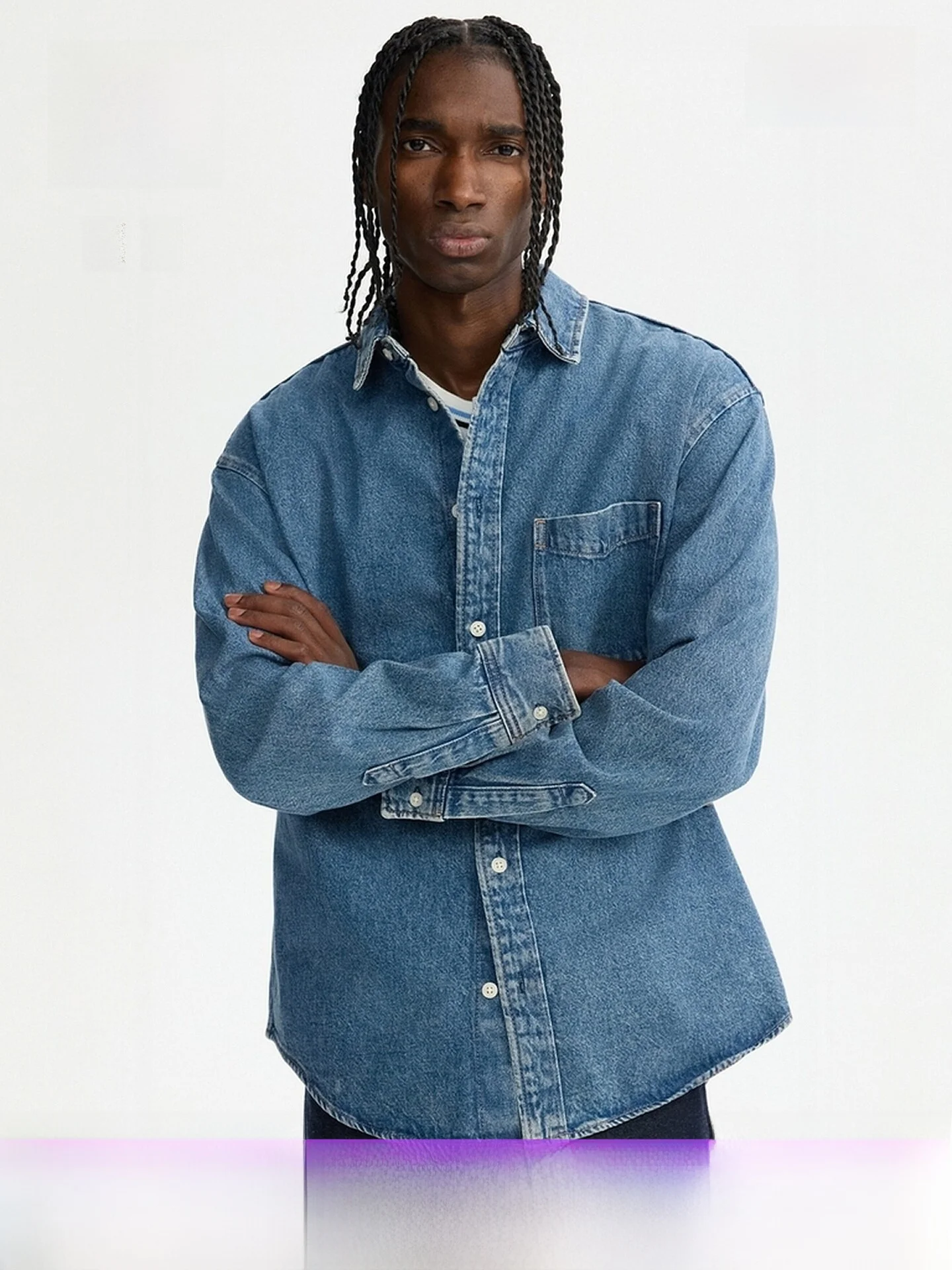 

Loose Fit Men's Denim irt Spring 2026 H&M Pure Cotton Long Sve Casual Wear Daily Scene Regular Length Carrot Jeans Sle