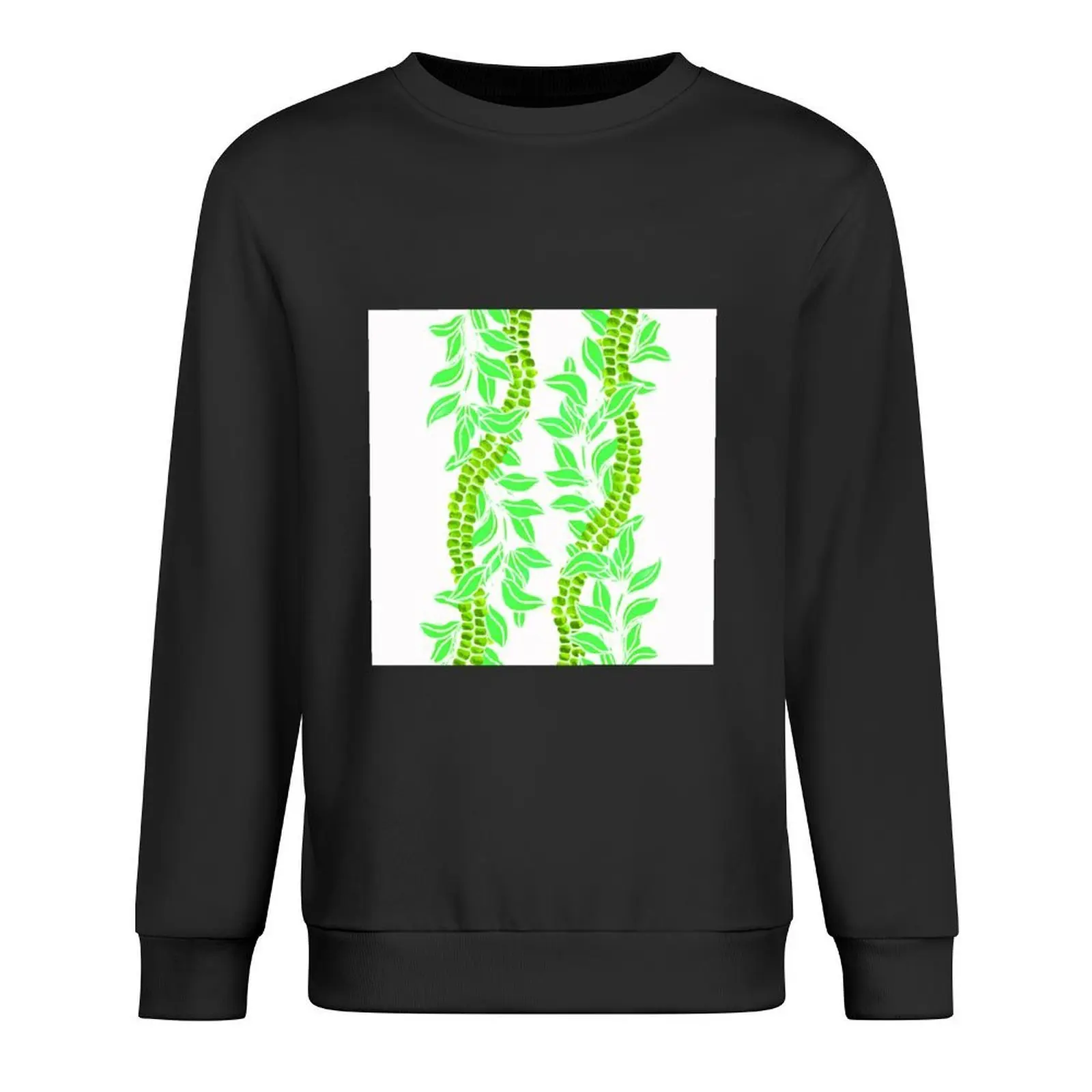 

Mokihana and Maile on White Pullover autumn new products korean autumn clothes men's coat anime clothes graphic sweatshirts