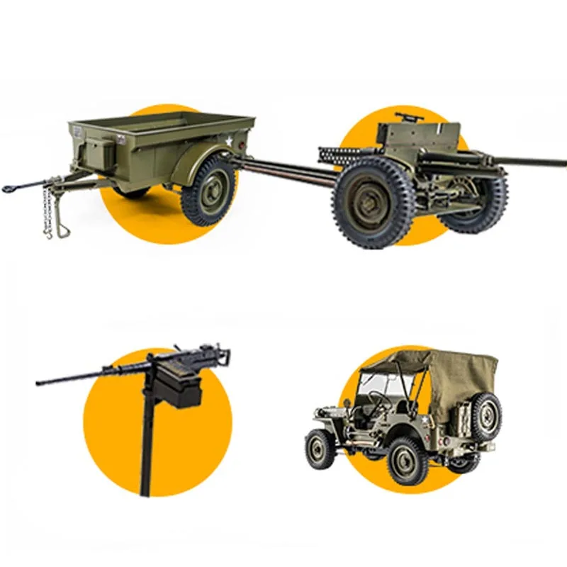 FMS 1/12 C1167 Canvas Roof For Willys MB RC Crawler 1941 Military Jeep Upgrade Parts Without Support Rod Hobby Decor Accessories view 6