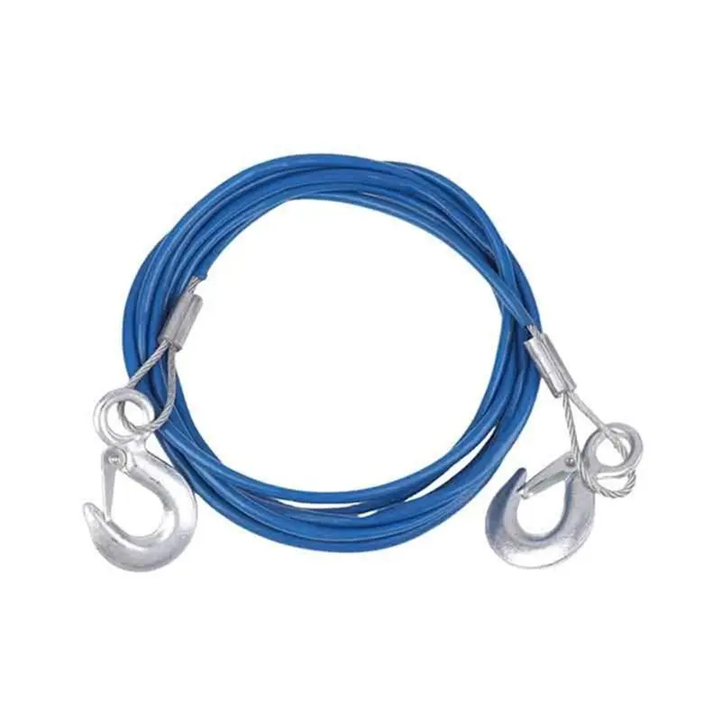 【付属品】車用牽引ロープ、自動車牽引用鋼線ロープ、牽引ロープ、フック付き牽引ロープ、車用緊急ツール