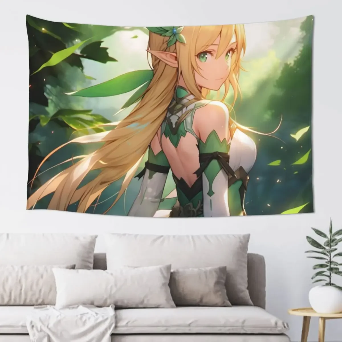 

Leafa SAO Cute Anime Girl Tapestry Room Decorations Aesthetics Decoration Room Bedroom Deco Tapestry