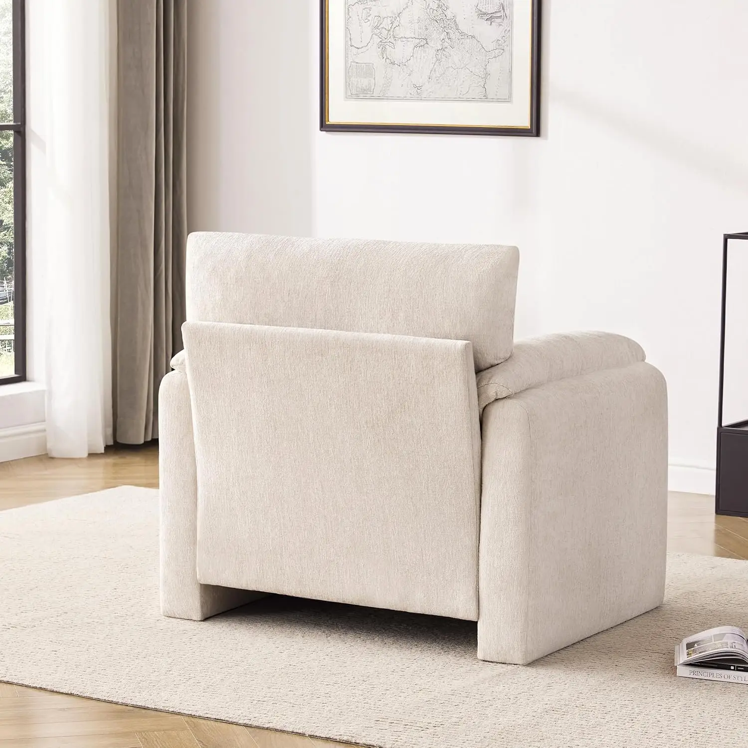 Chenille Übergroßer Sessel, 98 cm Breite Akzentstühle für Wohnzimmer & Schlafzimmer Moderner Loungesessel, Individuell Anpassbar