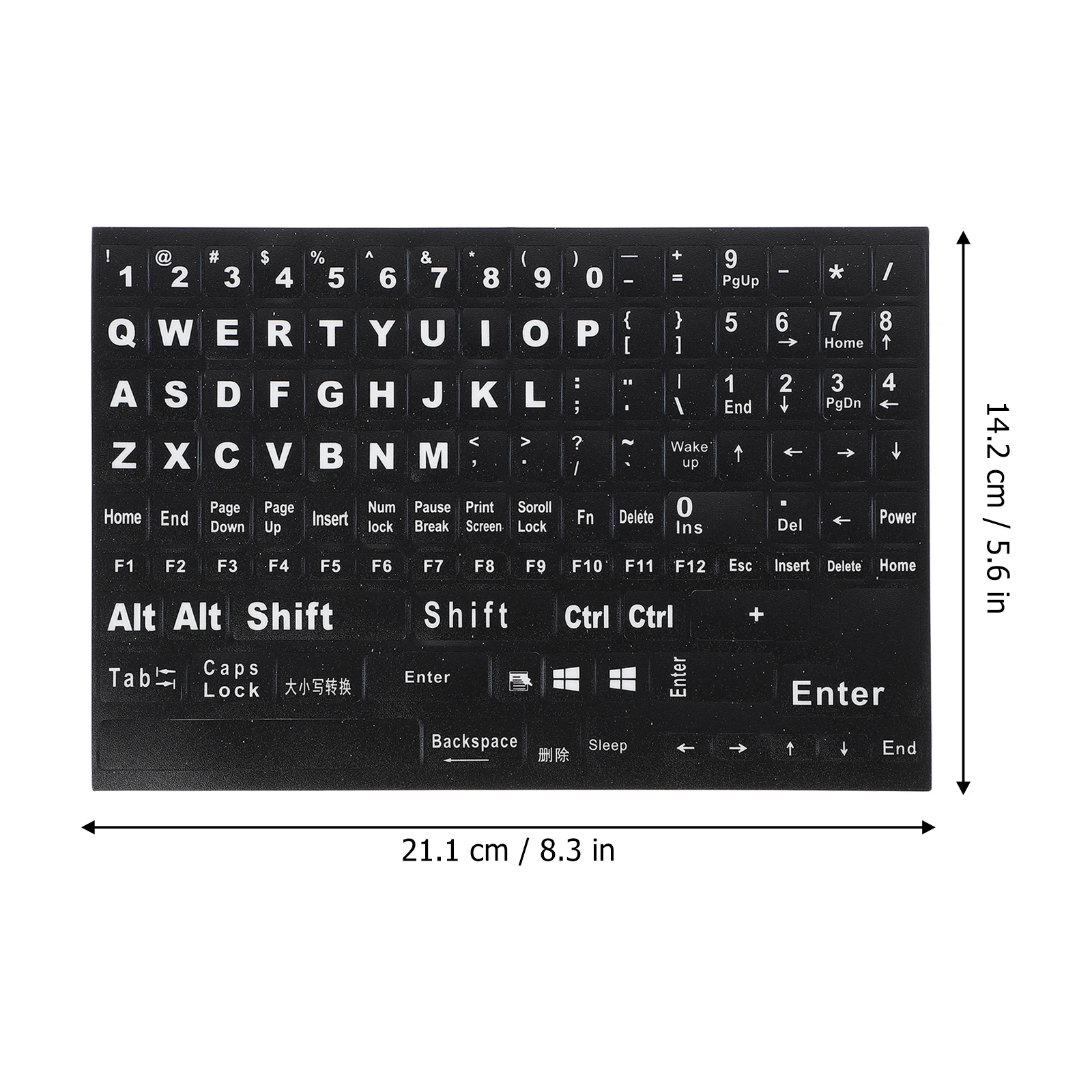 Keyboard Letter Stickers Universal English Computer Keyboard Replacement Stickers English Keyboard Black Background White