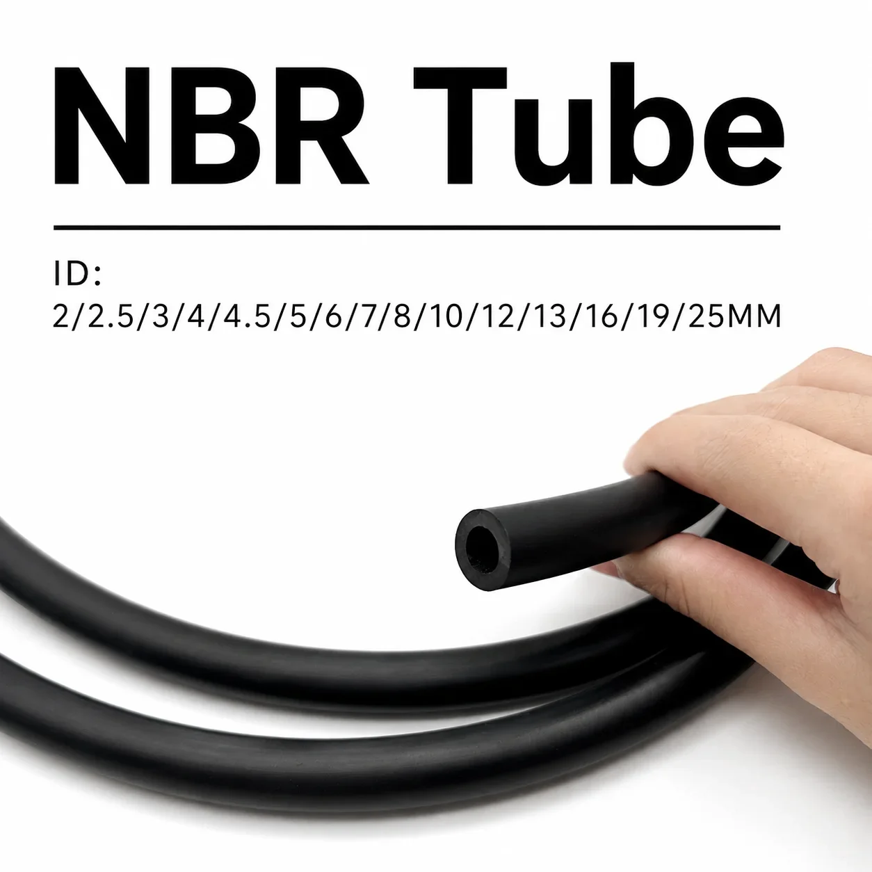 Black NBR Nitrile Rubber Hose ID2mm-25mm Fuel Line Hose  Anti-Corrosion Oil Proof, for Auto Motorbike Diesel Fuel Cooling Tube