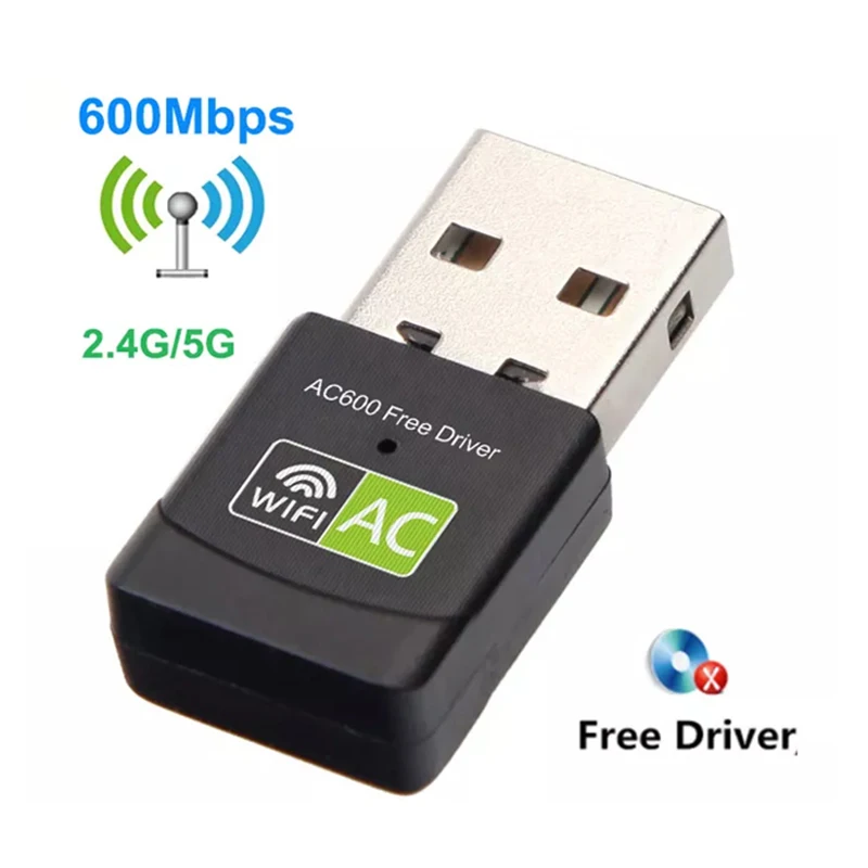 Free Driver WIfi Adapter 600 Mbps Dual Band 2.4GHz&5GHz USB2.0 Wi-fi Network Card Wifi Dongle 802.11n/g/a/ac RTL8811CU Win7/8/10