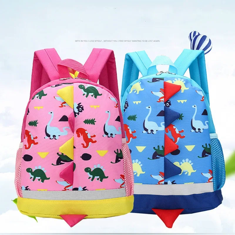 3-6Y Children Cute Cartoon Dinosaur School Bags Anti-lost Backpacks Toddler Rucksack Kindergarten Schoolbag