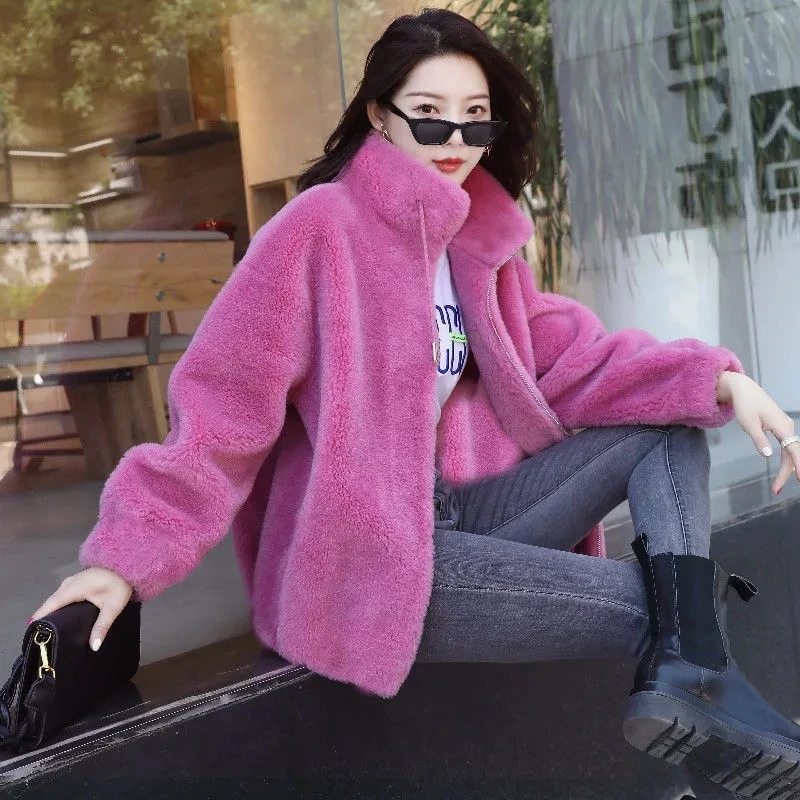 

Fashion Polar Fleece Coat Autumn Autumn Women Jacket Thick Warm Harajuku Office Lady Coats Casual Lambswool Hoodie Outwear Mujer