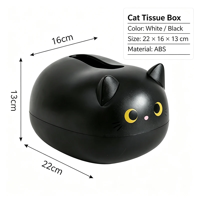 2 In 1 Cute Cat Tissue Box Toothpick Holder Multifunctional Cartoon Kitten Napkin Dispenser Creative Desktop Storage Box