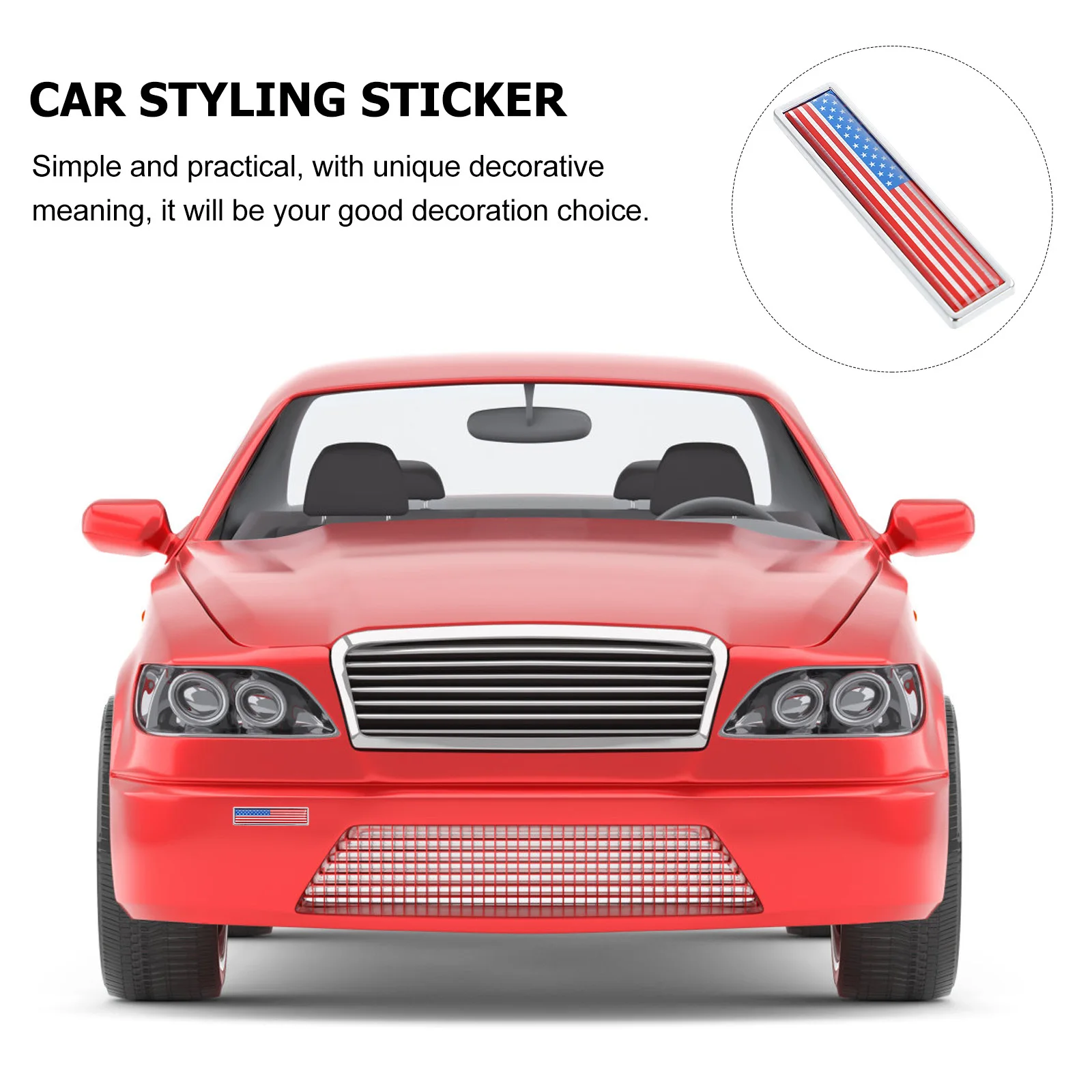 

2Pcs Metal Sticker Car Decor National Flag Design Strong Adhesive Easy to Apply Auto Body Decoration Zinc Alloy Personalized Car