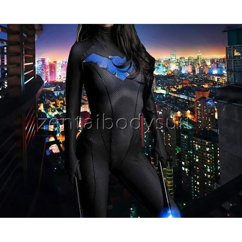 Halloween Female Nightwing Cosplay Costume Adults Kids Girls Woman Ladys Superhero Zentai Bodysuit # 1 # W.