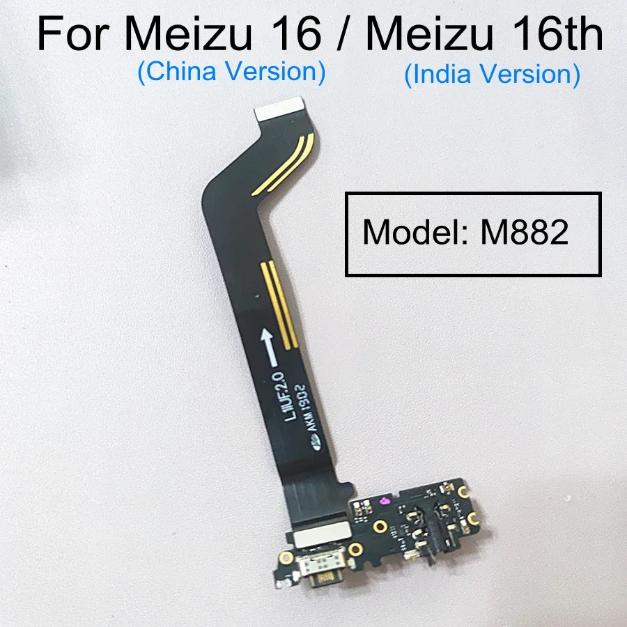 For Meizu 16 M882 USB Charging Port Charger Board Flex Cable Dock Plug Connector Replacement Parts For Meizu 16th India Version